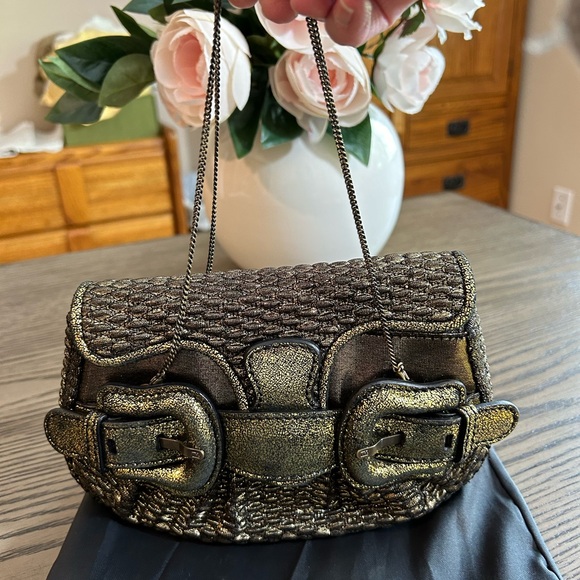 Fendi Handbags - Fendi Bronze Water Snake Mini B Bag